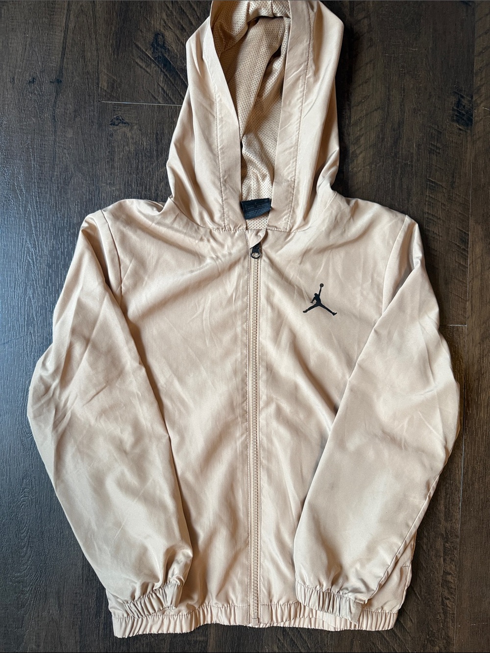 Jordan Kids Beige Hooded Windbreaker Jacket sz 8